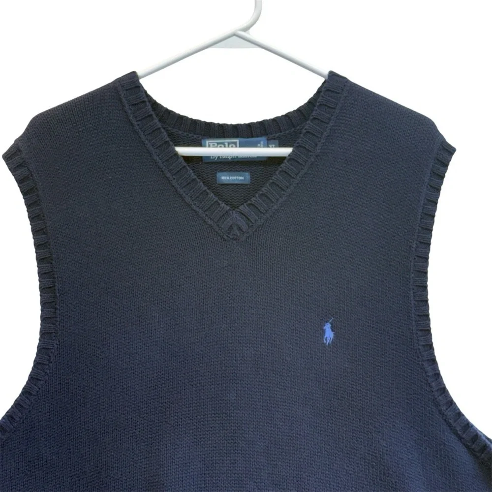 Ralph Lauren Men's Navy V-Neck Sweater Vest. Size XL